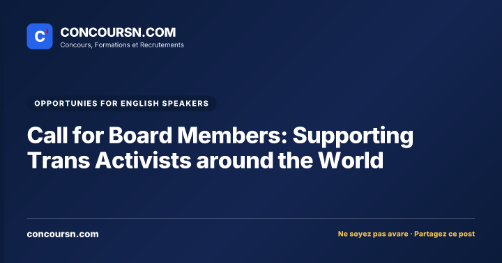 Illustration de l’article : Call for Board Members: Supporting Trans Activists around the World