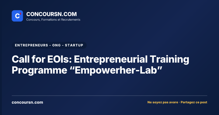 Illustration de l’article : Call for EOIs: Entrepreneurial Training Programme “Empowerher-Lab”