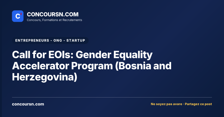 Illustration de l’article : Call for EOIs: Gender Equality Accelerator Program (Bosnia and Herzegovina)