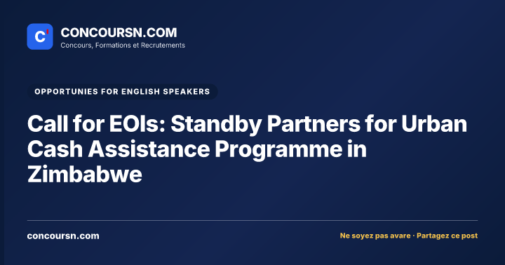 Illustration de l’article : Call for EOIs: Standby Partners for Urban Cash Assistance Programme in Zimbabwe