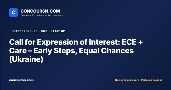 Illustration de l’article : Call for Expression of Interest: ECE + Care – Early Steps, Equal Chances (Ukraine)
