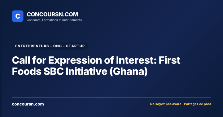 Illustration de l’article : Call for Expression of Interest: First Foods SBC Initiative (Ghana)