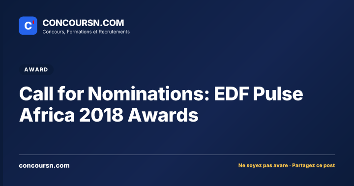 Illustration de l’article : Call for Nominations: EDF Pulse Africa 2018 Awards