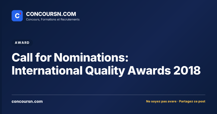 Illustration de l’article : Call for Nominations: International Quality Awards 2018