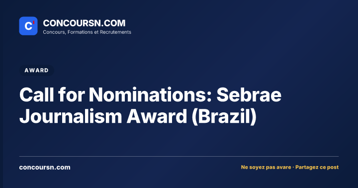 Illustration de l’article : Call for Nominations: Sebrae Journalism Award (Brazil)