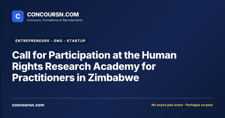 Illustration de l’article : Call for Participation at the Human Rights Research Academy for Practitioners in Zimbabwe