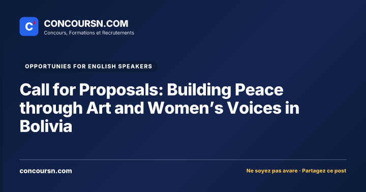 Illustration de l’article : Call for Proposals: Building Peace through Art and Women’s Voices in Bolivia