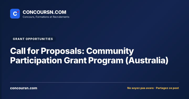 Call for Proposals: Community Participation Grant Program (Australia)
