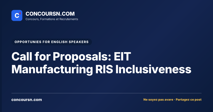 Illustration de l’article : Call for Proposals: EIT Manufacturing RIS Inclusiveness