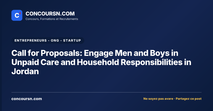 Illustration de l’article : Call for Proposals: Engage Men and Boys in Unpaid Care and Household Responsibilities in Jordan