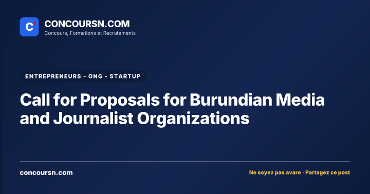 Illustration de l’article : Call for Proposals for Burundian Media and Journalist Organizations