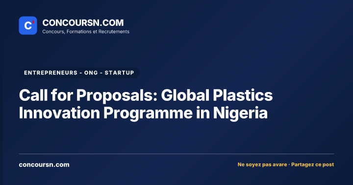 Illustration de l’article : Call for Proposals: Global Plastics Innovation Programme in Nigeria