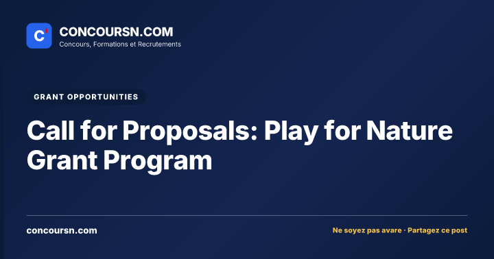 Illustration de l’article : Call for Proposals: Play for Nature Grant Program