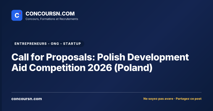 Illustration de l’article : Call for Proposals: Polish Development Aid Competition 2026 (Poland)