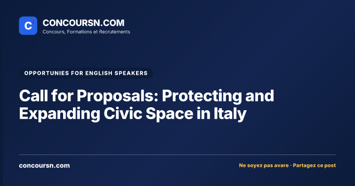 Call for Proposals: Protecting and Expanding Civic Space in Italy