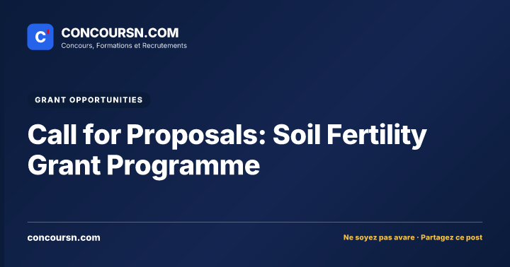 Illustration de l’article : Call for Proposals: Soil Fertility Grant Programme
