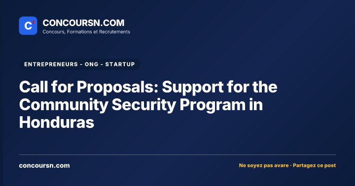 Illustration de l’article : Call for Proposals: Support for the Community Security Program in Honduras