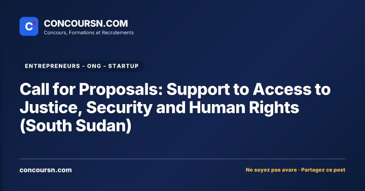 Illustration de l’article : Call for Proposals: Support to Access to Justice, Security and Human Rights (South Sudan)