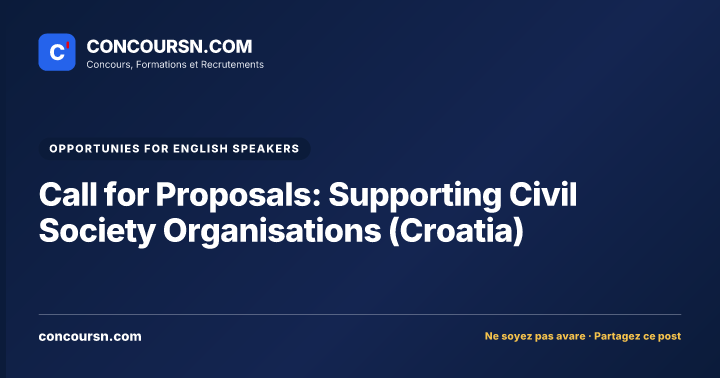 Call for Proposals: Supporting Civil Society Organisations (Croatia)
