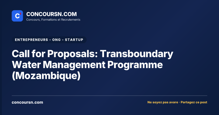 Illustration de l’article : Call for Proposals: Transboundary Water Management Programme (Mozambique)