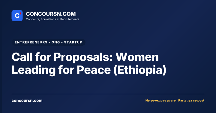 Illustration de l’article : Call for Proposals: Women Leading for Peace (Ethiopia)