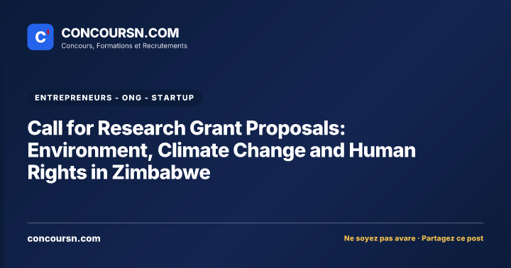 Call for Research Grant Proposals: Environment, Climate Change and Human Rights in Zimbabwe
