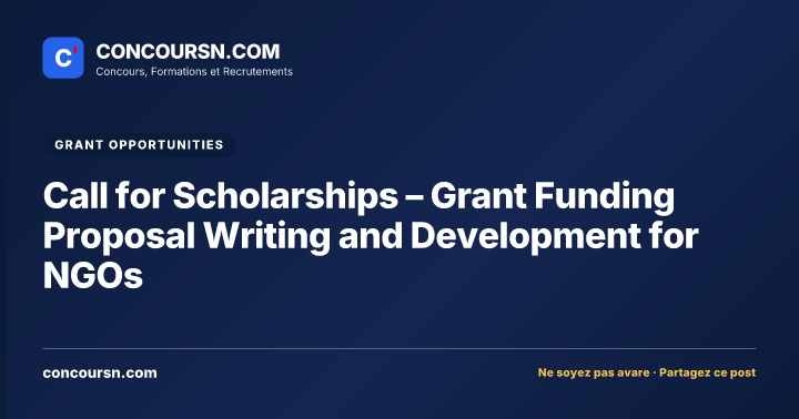 Illustration de l’article : Call for Scholarships – Grant Funding Proposal Writing and Development for NGOs