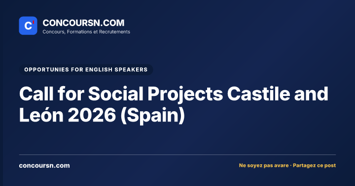 Call for Social Projects Castile and León 2026 (Spain)