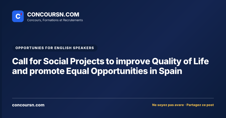 Illustration de l’article : Call for Social Projects to improve Quality of Life and promote Equal Opportunities in Spain