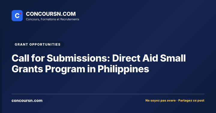 Call for Submissions: Direct Aid Small Grants Program in Philippines