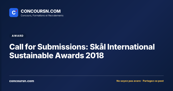 Illustration de l’article : Call for Submissions: Skål International Sustainable Awards 2018
