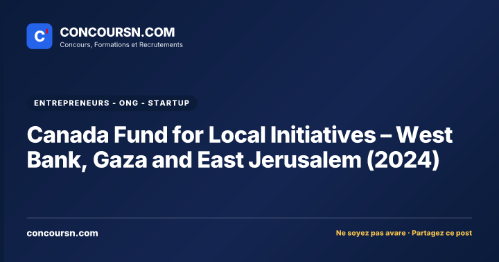 Illustration de l’article : Canada Fund for Local Initiatives – West Bank, Gaza and East Jerusalem (2024)