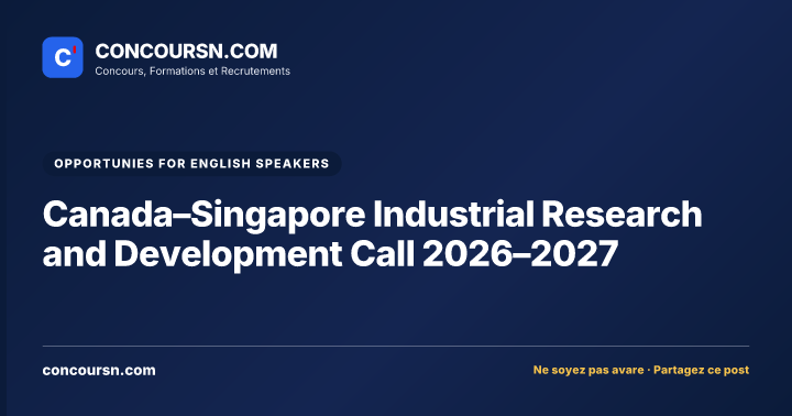 Illustration de l’article : Canada–Singapore Industrial Research and Development Call 2026–2027