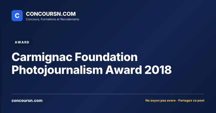Illustration de l’article : Carmignac Foundation Photojournalism Award 2018