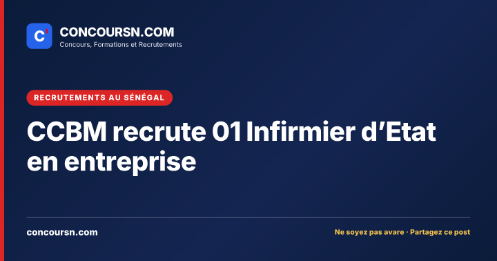 Illustration de l’article : CCBM recrute 01 Infirmier d’Etat en entreprise