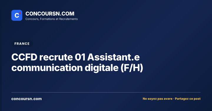 Illustration de l’article : CCFD recrute 01 Assistant.e communication digitale (F/H)