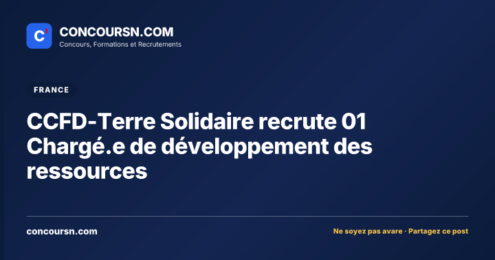 Illustration de l’article : CCFD-Terre Solidaire recrute 01 Chargé.e de développement des ressources