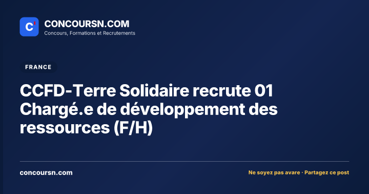 Illustration de l’article : CCFD-Terre Solidaire recrute 01 Chargé.e de développement des ressources (F/H)