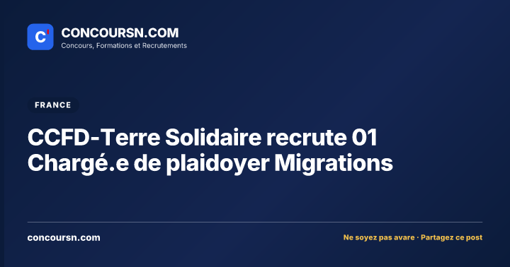 Illustration de l’article : CCFD-Terre Solidaire recrute 01 Chargé.e de plaidoyer Migrations