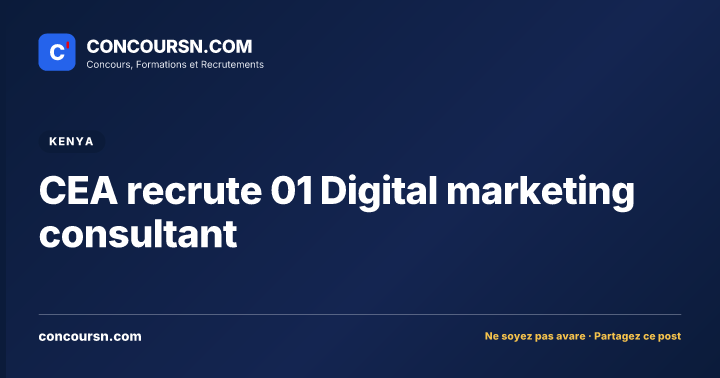 CEA recrute 01 Digital marketing consultant