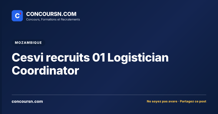 Illustration de l’article : Cesvi recruits 01 Logistician Coordinator