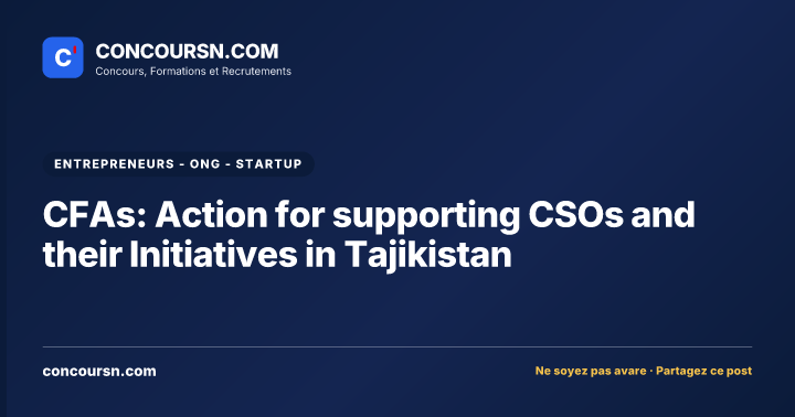 Illustration de l’article : CFAs: Action for supporting CSOs and their Initiatives in Tajikistan