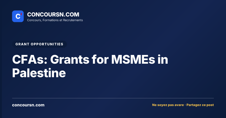 Illustration de l’article : CFAs: Grants for MSMEs in Palestine