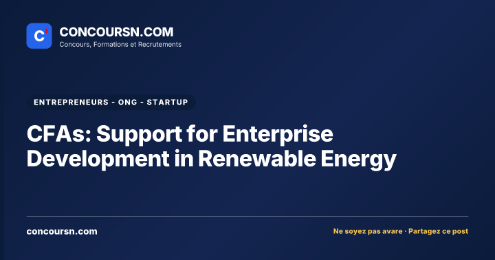 Illustration de l’article : CFAs: Support for Enterprise Development in Renewable Energy