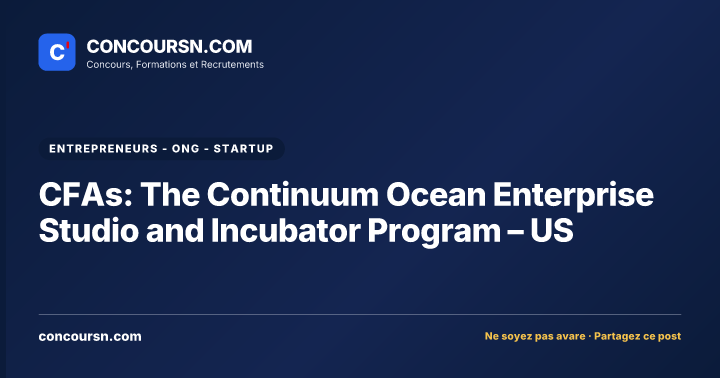 Illustration de l’article : CFAs: The Continuum Ocean Enterprise Studio and Incubator Program – US