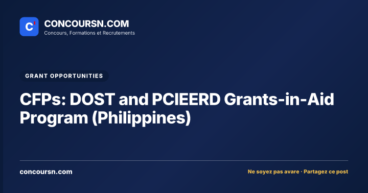 Illustration de l’article : CFPs: DOST and PCIEERD Grants-in-Aid Program (Philippines)