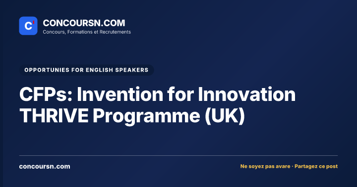 Illustration de l’article : CFPs: Invention for Innovation THRIVE Programme (UK)