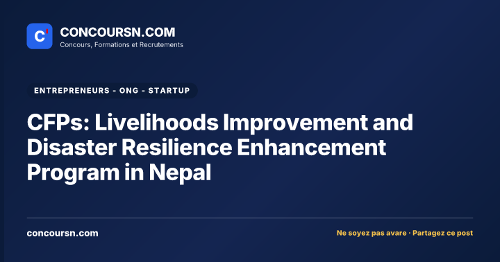 Illustration de l’article : CFPs: Livelihoods Improvement and Disaster Resilience Enhancement Program in Nepal