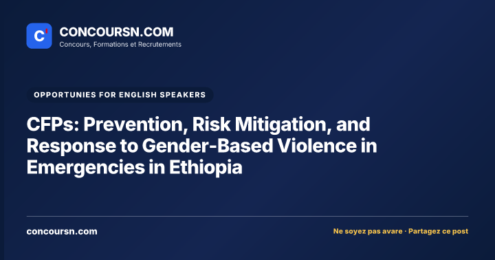 Illustration de l’article : CFPs: Prevention, Risk Mitigation, and Response to Gender-Based Violence in Emergencies in Ethiopia