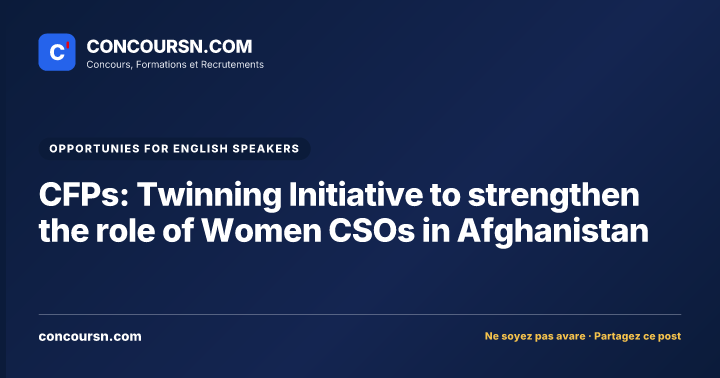 Illustration de l’article : CFPs: Twinning Initiative to strengthen the role of Women CSOs in Afghanistan